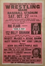 Florida Wrestling Poster Ric Flair vs Superstar Billy Graham"World Championship"