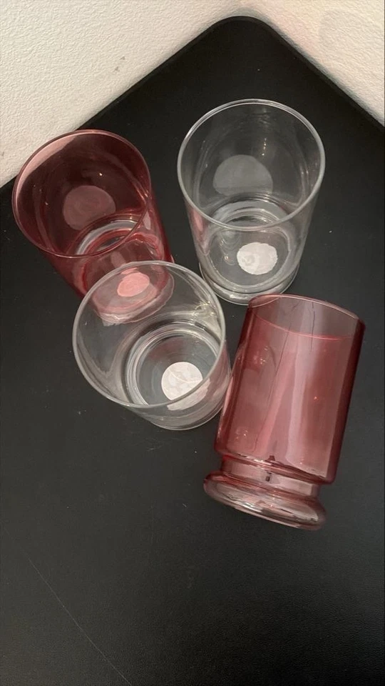 Juego de 4 jarrones con flores de vidrio - Jarrones cilíndricos modernos transparentes y rosas decoración del hogar Foto 3 de 4