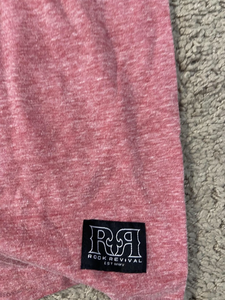 Camisa Rock Revival Para Hombres XL Rosa Gráfica Camiseta Auténtica Premium Denim Los Ángeles Foto 2 de 4