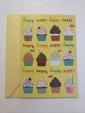 Happy Birthday Large Hallmark Greeting Card Cupcakes