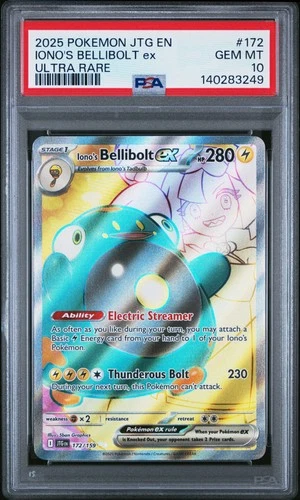 2025 POKEMON JTG EN-JOURNEY TOGETHER ULTRA RARE #172 IONO'S BELLIBOLT EX PSA 10