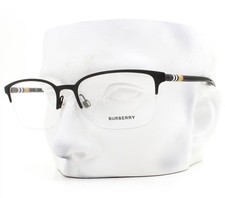 Burberry Half Rim Eyeglasses B 1323 1213 Glasses Matte Black Rubber 54mm w/case