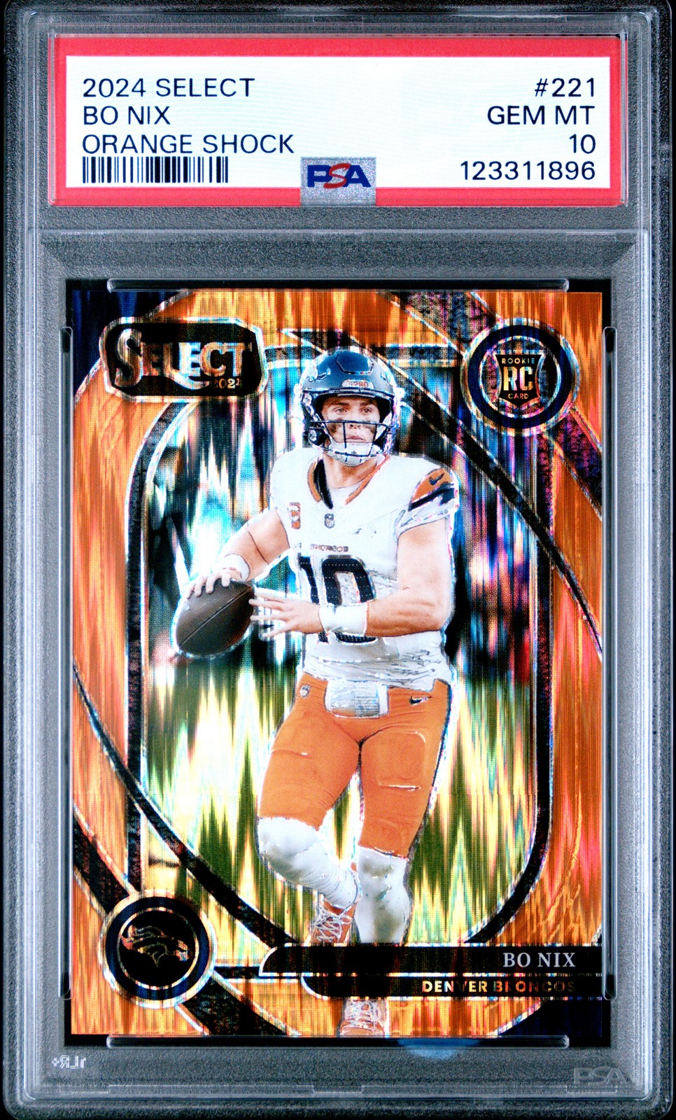 2024 PANINI SELECT ORANGE SHOCK #221 BO NIX 300/399 PSA 10