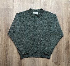 VINTAGE Pringle of Scotland Wool Blend Sweater Size Medium Green Pullover Men