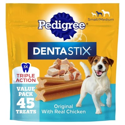 Pedigree Dentastix Small & Medium Breed Dog Treats, 45 Count (Pack of 1)