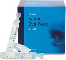 Reliance Medical Reliwash Sterile Saline Eye Wash Solution Pods - 1 x 25 x 20ml