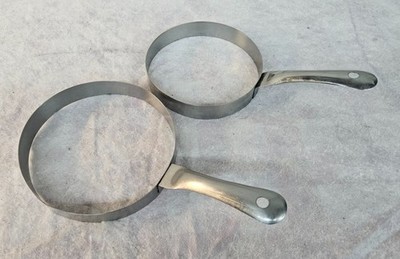 Pair HALCO Stainless Steel PANCAKE RINGS 5.25'' & 6''