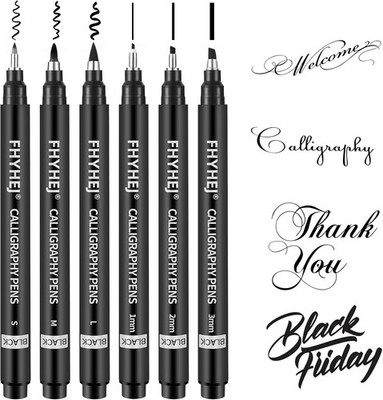 6 Size Calligraphy Brush Pens Set for Beginner Hand Lettering | Calligraphy Pens
