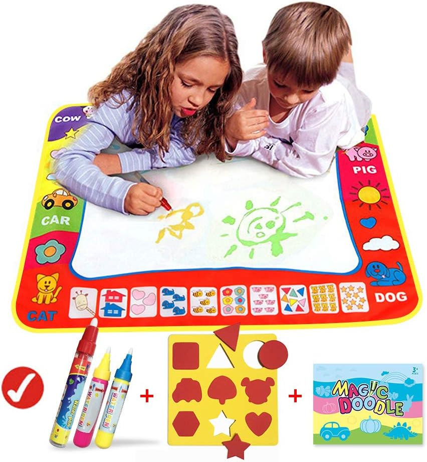 Magic Drawing Mat/Water Doodle Mats(31.4in x 23.6in) with 4 Color,Reusable Co...