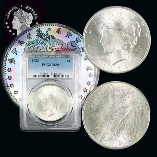 1923 Peace Dollar PCGS MS 64 Brilliant White