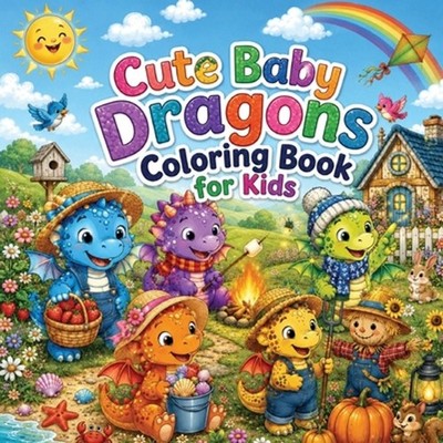 Cute Baby Dragons Coloring Book for Kids by N.D. Jones Paperback Book