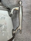 Rare Victorian Pewter & Porcelain Teapot With Branch And Leaf Motif — photo 4