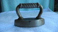 Vintage Miniature Child's Cast Iron Twisted Handle Iron Salesman Sample