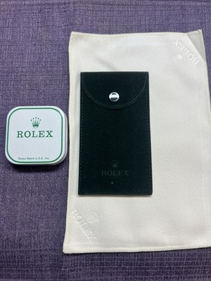 Vintage Rolex service part Storage Thin Box;Travel pouch & Cloth.Not Used Item