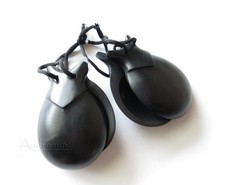 BLACK CASTANETS SPANISH FLAMENCO DANCE PERCUSSION w/ BAG