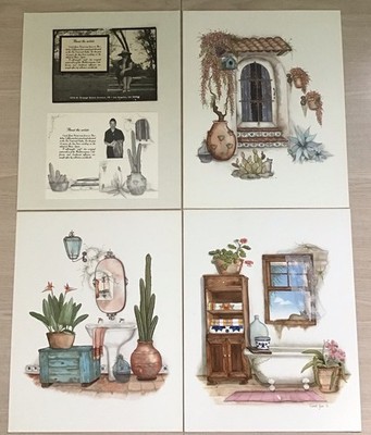 Carol Jean Green Art - 3 Prints - 11  X 14  Unframed Southwest Cat Window Cactus