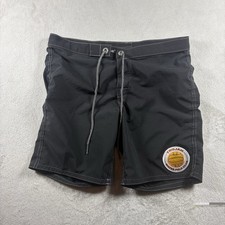 Birdwell Beach Britches Boy s 11 Black Nylon Swim Trunks Board Shorts USC 3D