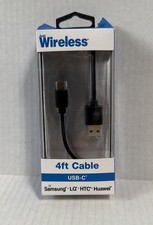 Just Wireless 4 Ft Cable Charge Sync For Samsung LG HTC USB to USB-C