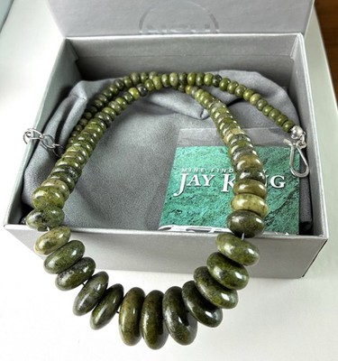 DTR JAY KING Silver Green Stone Necklace 925 Gemstone Beaded Statement