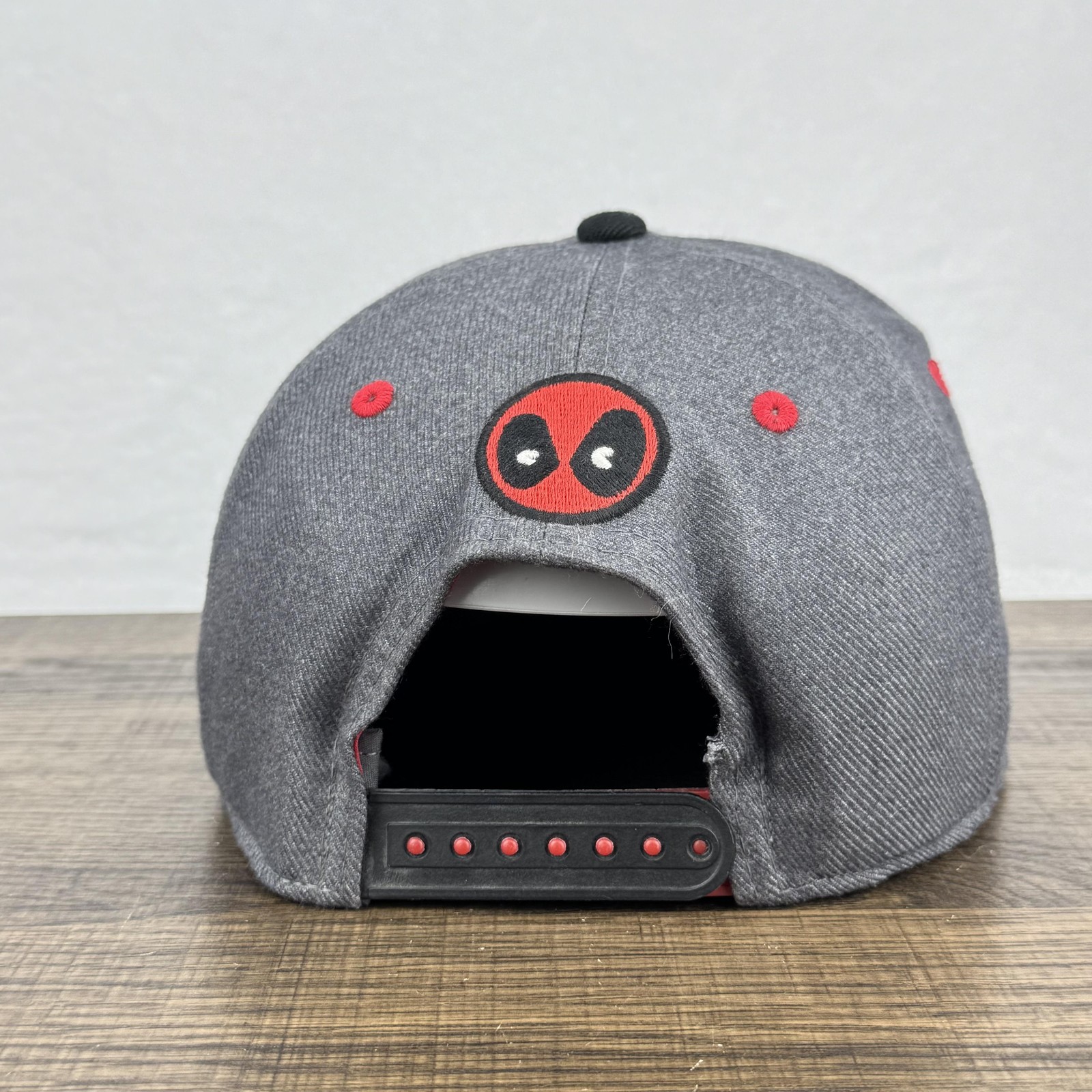 Deadpool Hat Cap Snap Back One Size Gray Black Re… - image 3