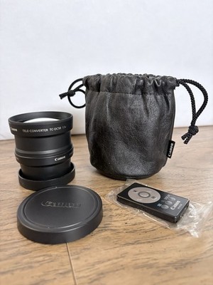 Canon TC-DC58 1.5x Teleconverter 58mm w/ Caps, Pouch & WL-DC100 Remote