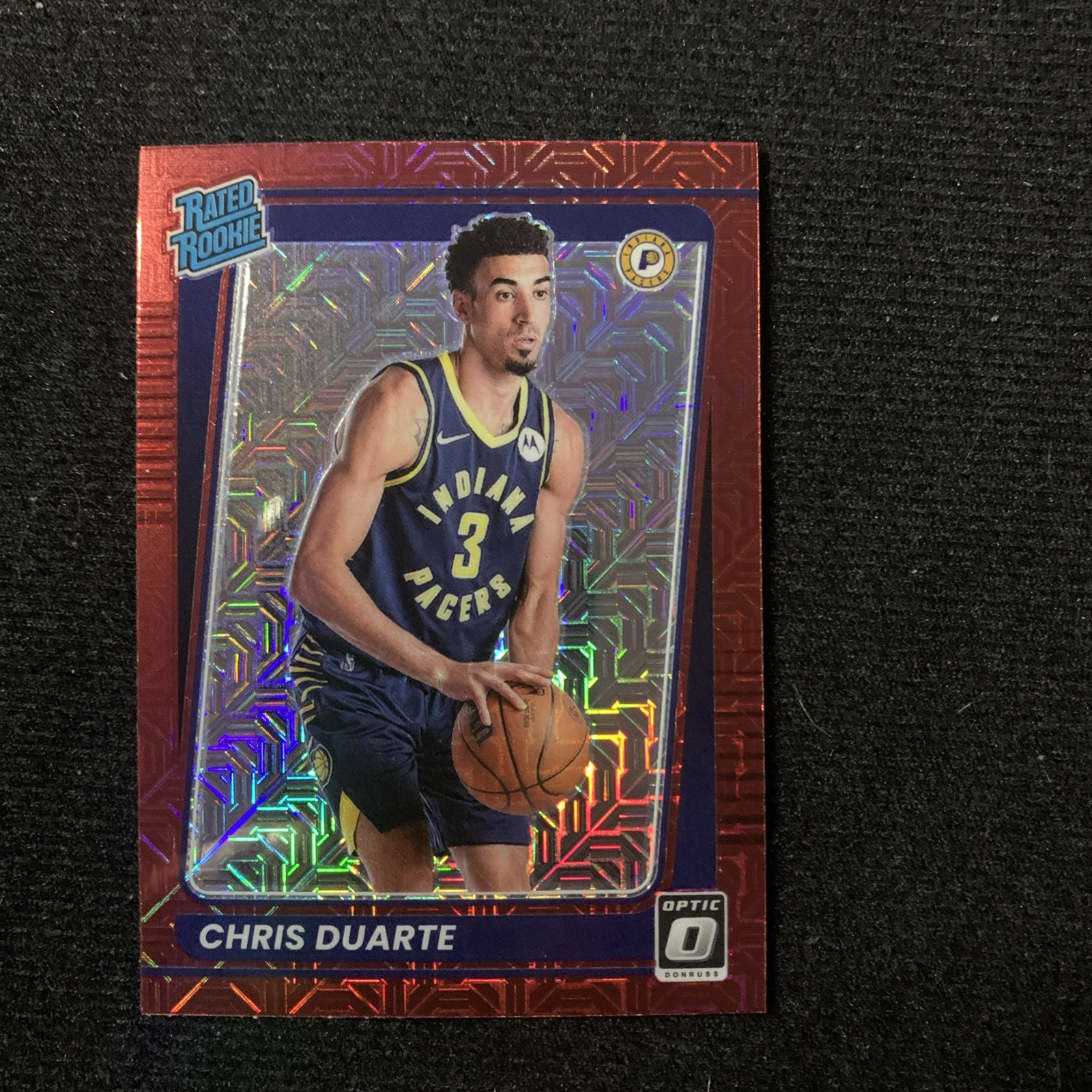2021-22 Donruss Optic Chris Duarte Red Mojo Rookie RC #173 Indiana Pacers Card