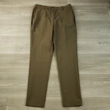 BYLT Executive Pant Men 34 X 30 Brown Performance Elastic Elastic Waist Stretch