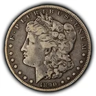 1890-CC $1 Morgan Silver Dollar - Authentic Key Date Carson City - VF - B5861
