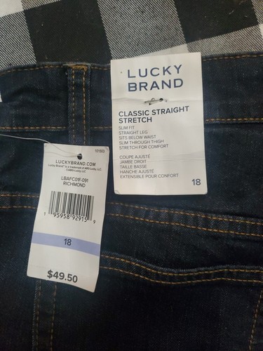 Lucky Brand Jeans Kids 18 Classic Straight Blue Denim Bottoms Dark Wash #1659 - Picture 14 of 16