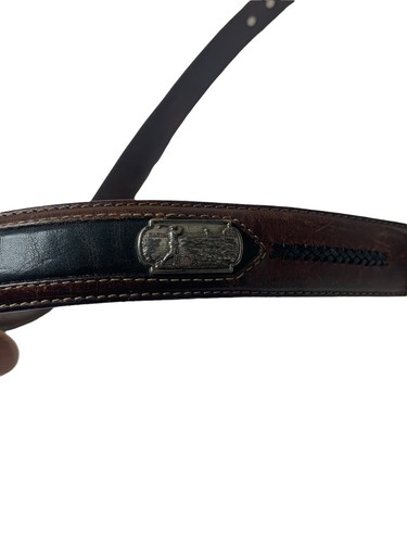 Onyx by Brighton Black & Brown Leather Golf Belt Mens 44 Concho READ Condition - Picture 3 of 12