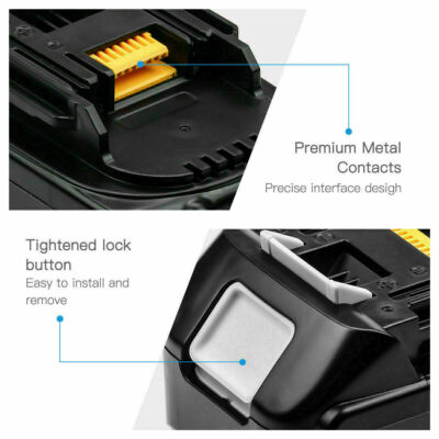 2x Makita Akku 18V 5.5Ah - Kompatibel Mit BL1850B & Vielen Modellen, Mit LED-Anzeige