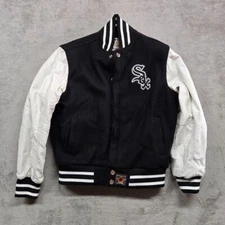 Chicago White Sox Embroidered Wool and Leather Jacket Mens Small JH Design Group