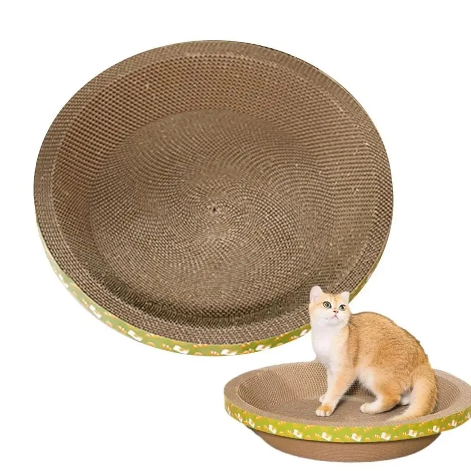 Cardboard Cat Scratcher | Bowl-Shaped Corrugated Lounge for Scratching Cats - Image 2 of 4