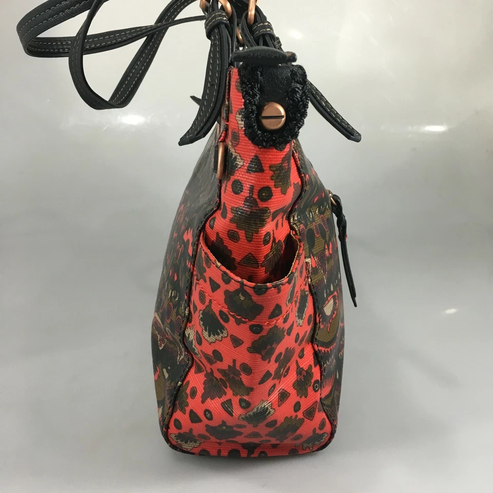 Bolso de Hombro Sakroots Rojo Oliva Verde Negro Estampado PVC Bolso de Mano Cartera Foto 4 de 4