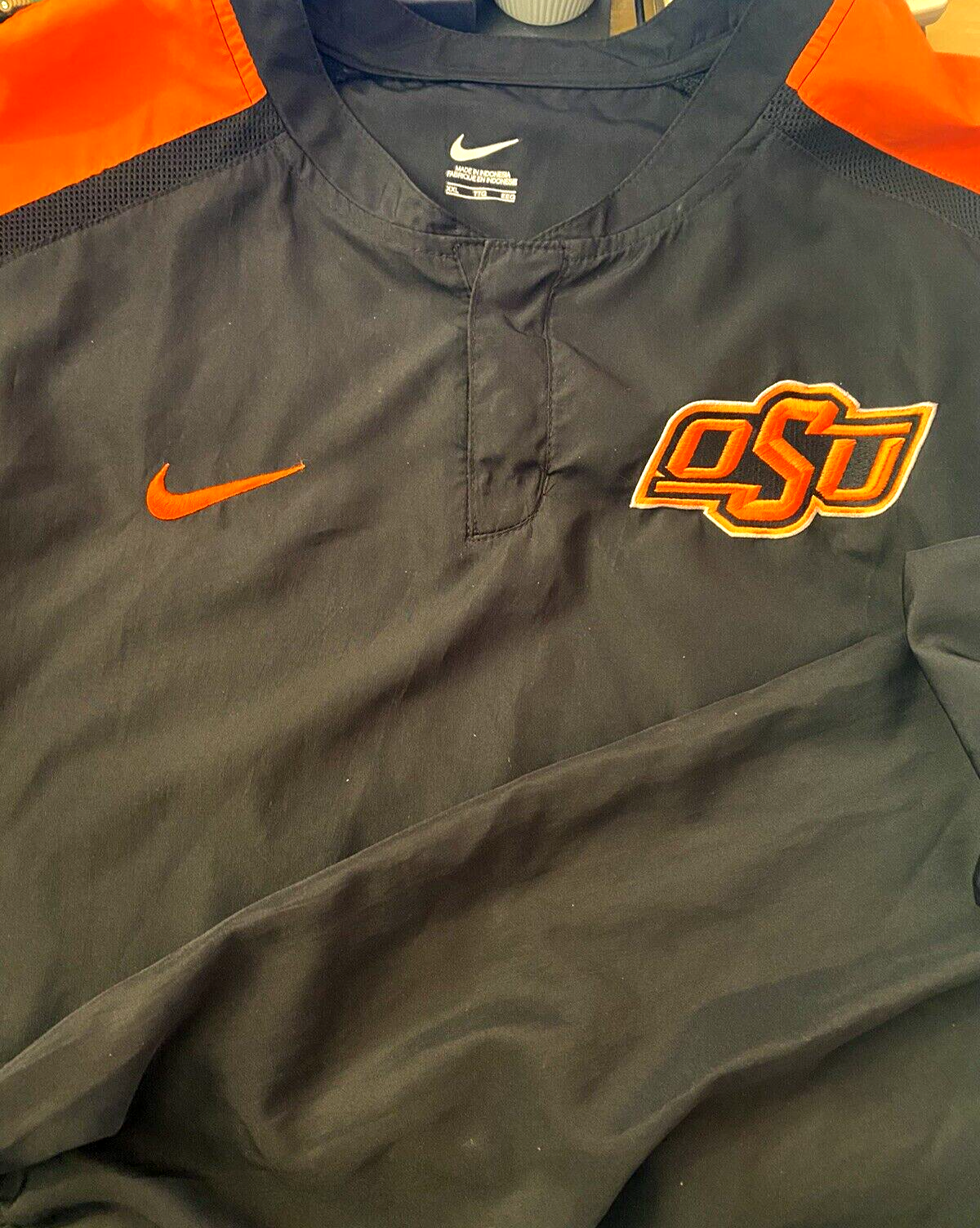 SACAI X NIKE Nike Oklahoma State University 2 BOTTONI CHIUSURA A SCATTO Pullover Giacca a vento B9 35