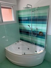 Vasca Idromassaggio Angolare Sinistra con Vetro Doccia Treesse cm 100x150