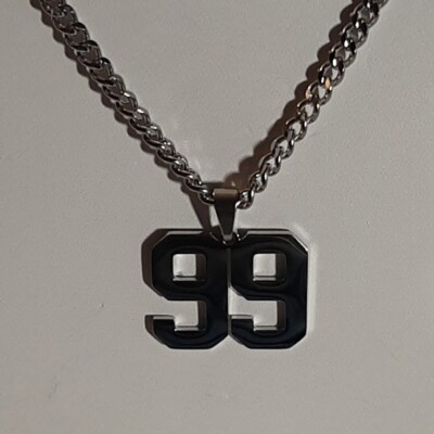#99 BASEBALL FOOTBALL NUMBER Pendant Charm / 18