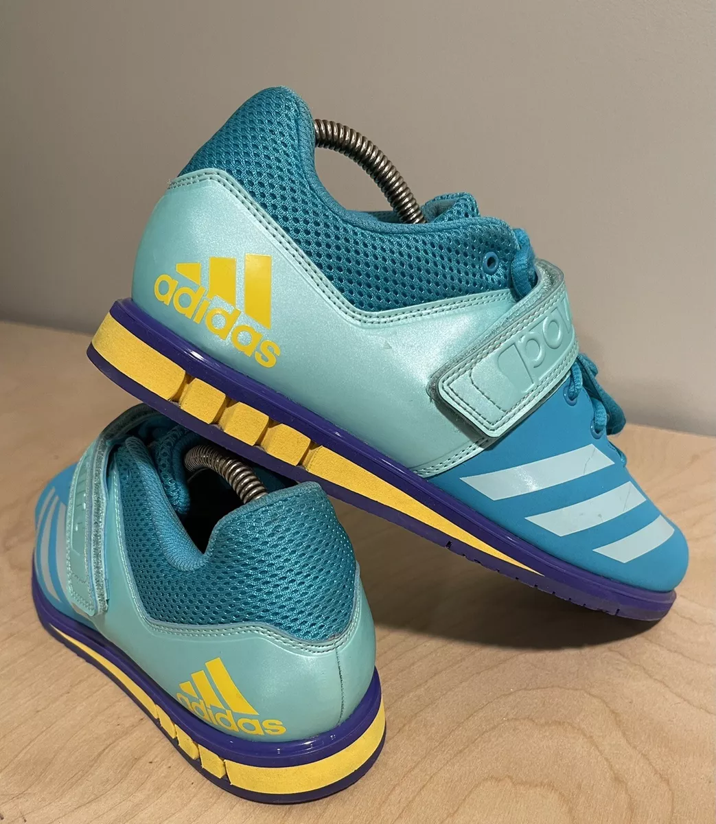 Adidas 3 Weight Lifting Shoes Mens Size 7.5 Blue/Green /Yellow | eBay