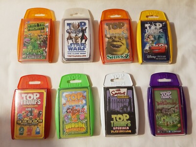 8 Packungen Top Trumps Vard Spiel Decks Cartoons gebraucht