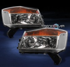 CRYSTAL G2 HEADLIGHT LAMP CHROME FOR 2004-2015 TITAN/2005-2007 ARMADA TRUCK PAIR