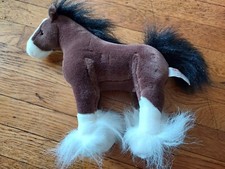 Gund Dale Clydesdale Brown White Horse Pony Plush Stuffed Animal Toy 11" 42984