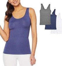 Yummie 3Pc Seamless 2-Way Shaping Tank Blue Indigo White Silver S/M NWOT 551