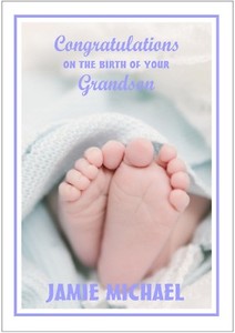 Personalizzata Nuovo Bambino Nipote Grande I Nonni Congratulazioni Card A5 Ebay