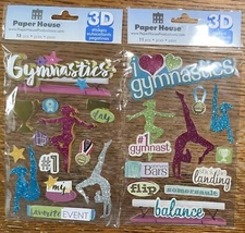Lot Of 2 Paper House Gymnastics Dance #1 My Team Metal Favorite Event 3D Sticker