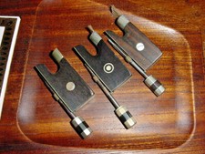 THREE VINTAGE VIOLIN BOW FROGS 4/4 EBONY AND ROSEWOOD ref 48