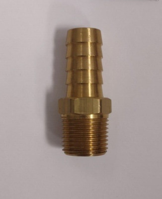 Brass thread to hose fitting, 3/8'' NPT to 1/2'' ID hose barb