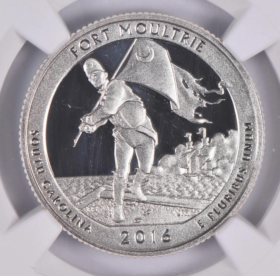2016-S Silver PF69 ANT Fort Moultrie Quarter Limited Edition NGC - Image 3 of 4