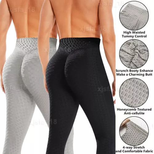 Men's Leggings Sports Gym Compression Pants Training Trousers Bubble Textured UK - Picture 7 of 30