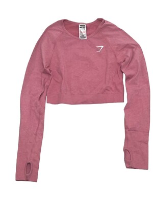 Gymshark Womens Vital Seamless Crop Top Fuchsia Marl Size S UK