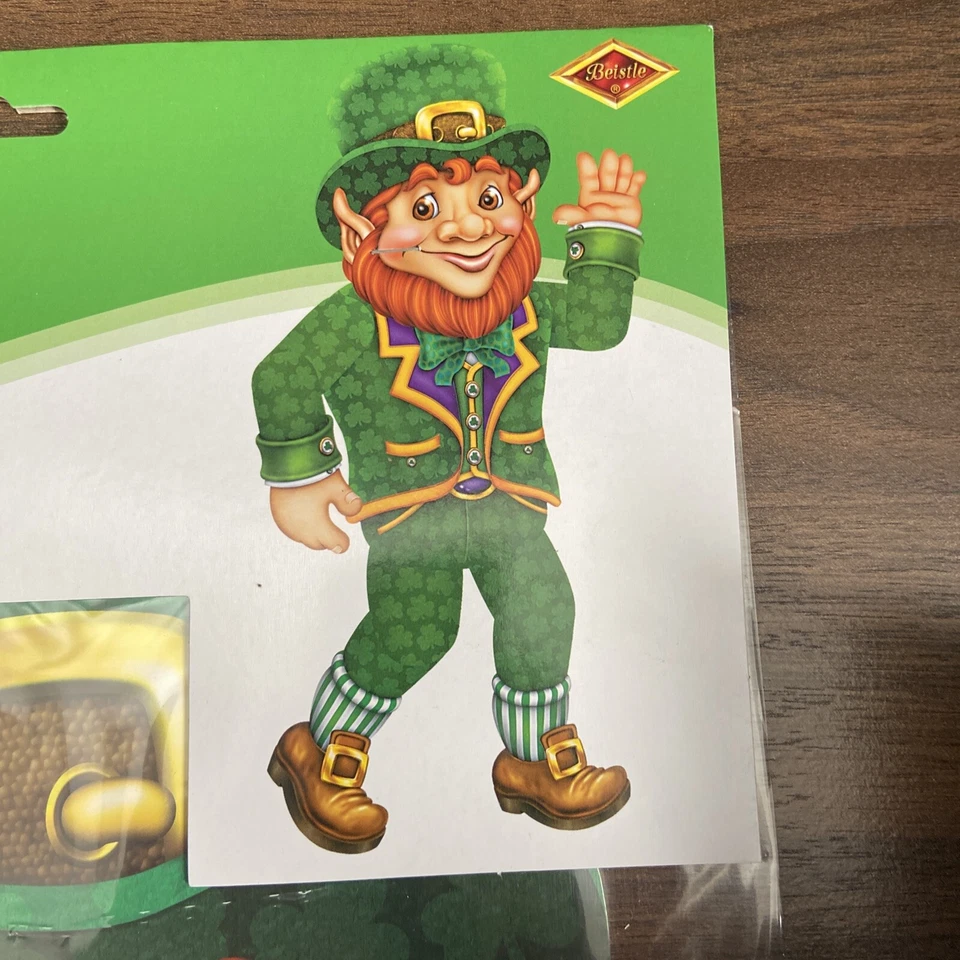 Jointed 33 Inch Leprechaun Paper St Patrick's Day Decoration Party Supplies - Image 3 of 4